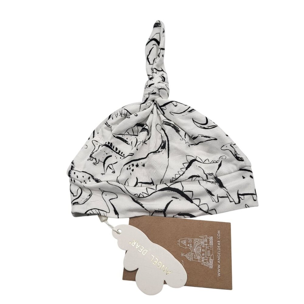 ANGEL DEAR Baby 0-3M Knotted Caps Bundle of 4 Black White Gray Prints NWT - Picture 2 of 5